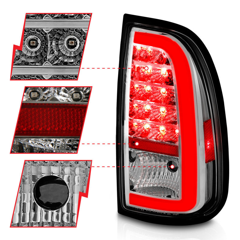 ANZO 00-06 Toyota Tundra LED Taillights w/ Light Bar Chrome Housing Clear Lens ANZO 00-06 Toyota Tundra LED Taillights w/ Light Bar Chrome Housing Clear Lens