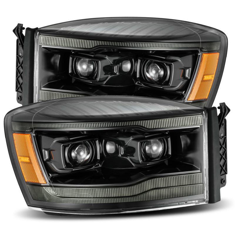AlphaRex 06-08 Dodge Ram 1500HD PRO-Series Proj Headlights Plank Style Alpha Black w/Seq Signal/DRL AlphaRex 06-08 Dodge Ram 1500HD PRO-Series Proj Headlights Plank Style Alpha Black w/Seq Signal/DRL