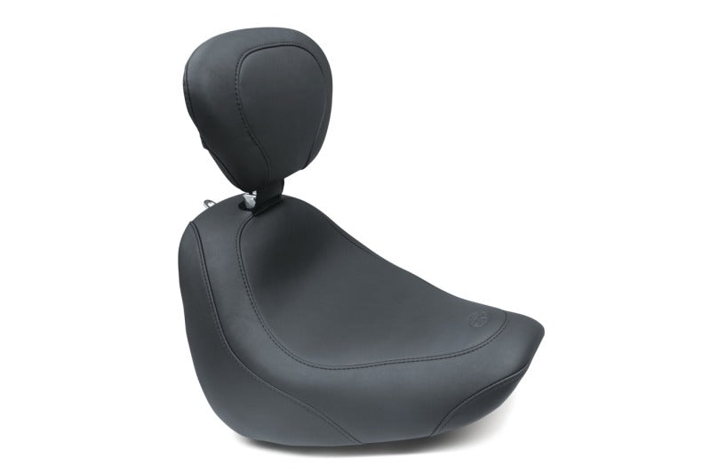 Mustang 18-21 Harley Fat Bob Wide Tripper Solo Seat w/ Driver Backrest - Black Mustang 18-21 Harley Fat Bob Wide Tripper Solo Seat w/ Driver Backrest - Black