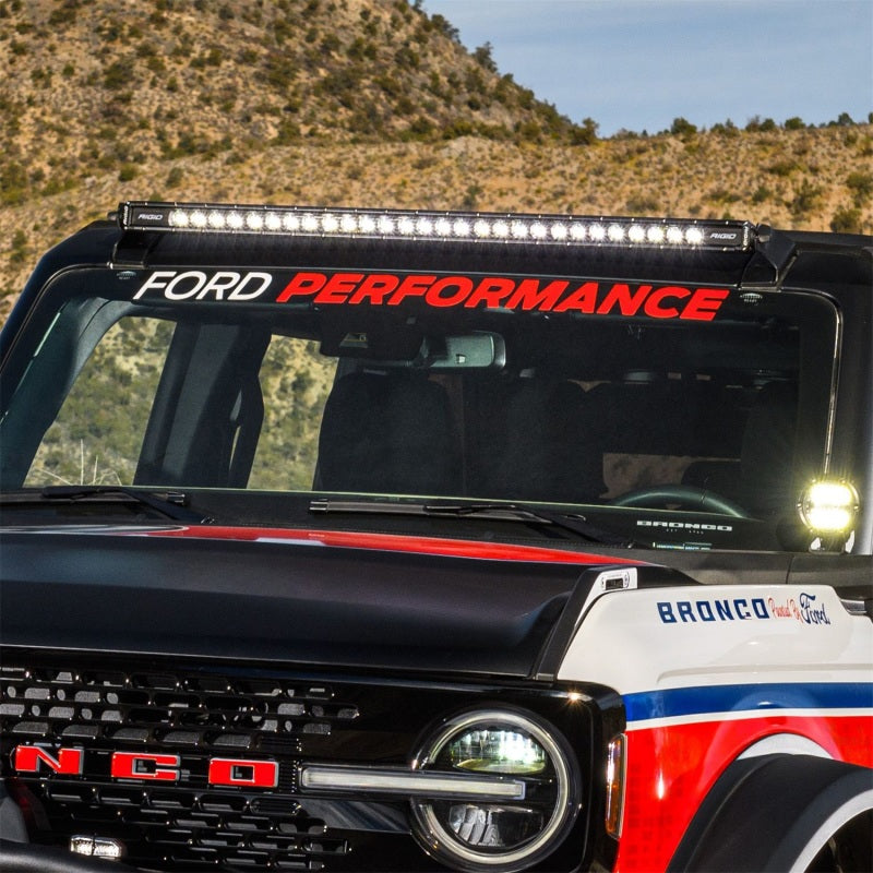 Ford Racing Ford Performance Bronco Windshield Banner - White/Red Ford Racing Ford Performance Bronco Windshield Banner - White/Red