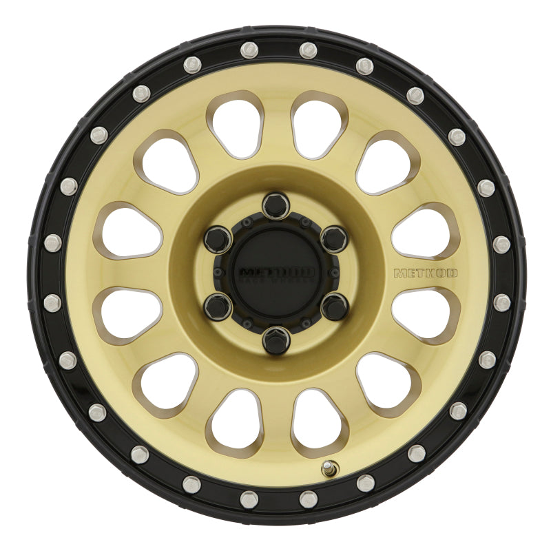 Method MR315 17x8.5 0mm Offset 6x5.5 106.25mm CB Gold/Black Street Loc Wheel Method MR315 17x8.5 0mm Offset 6x5.5 106.25mm CB Gold/Black Street Loc Wheel
