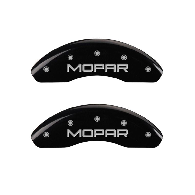 MGP 4 Caliper Covers Engraved Front & Rear MOPAR Black finish silver ch MGP 4 Caliper Covers Engraved Front & Rear MOPAR Black finish silver ch
