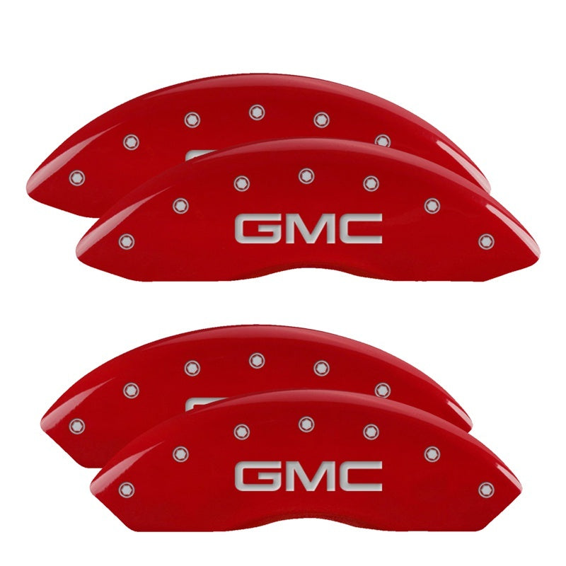 MGP 4 Caliper Covers Engraved Front & Rear GM Style/Hybrid Red finish silver ch MGP 4 Caliper Covers Engraved Front & Rear GM Style/Hybrid Red finish silver ch