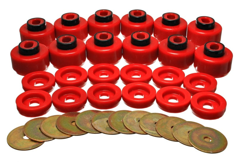Energy Suspension Body Mount Set - Red Energy Suspension Body Mount Set - Red