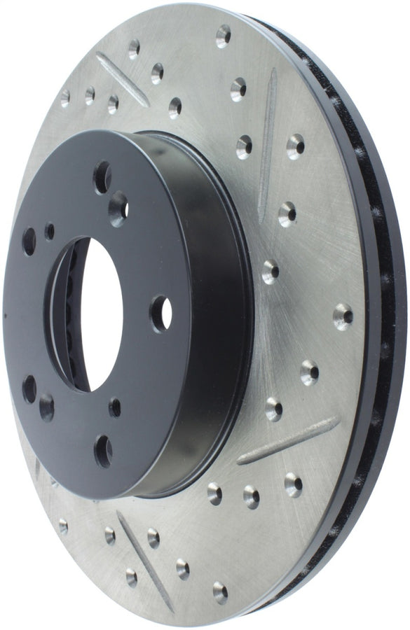 StopTech 02-06 Acura RSX Slotted & Drilled Left Front Rotor StopTech 02-06 Acura RSX Slotted & Drilled Left Front Rotor
