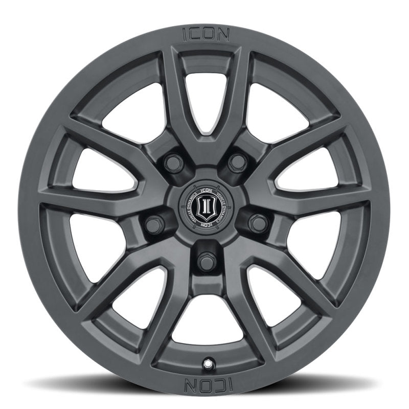 ICON Vector 5 17x8.5 5x5 -6mm Offset 4.5in BS 71.5mm Bore Satin Black Wheel ICON Vector 5 17x8.5 5x5 -6mm Offset 4.5in BS 71.5mm Bore Satin Black Wheel
