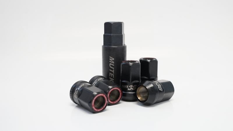 Wheel Mate Muteki HR38 Open End Lug Nuts 12x1.50 Black Chrome / Red Ring Wheel Mate Muteki HR38 Open End Lug Nuts 12x1.50 Black Chrome / Red Ring