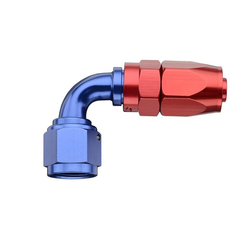 Fragola -8AN x 90 Degree Pro-Flow Hose End - Blue/Red Fragola -8AN x 90 Degree Pro-Flow Hose End - Blue/Red