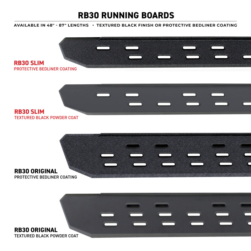 Go Rhino RB30 Slim Line Running Boards 80in. - Bedliner Coating (Boards ONLY/Req. Mounting Brackets) Go Rhino RB30 Slim Line Running Boards 80in. - Bedliner Coating (Boards ONLY/Req. Mounting Brackets)