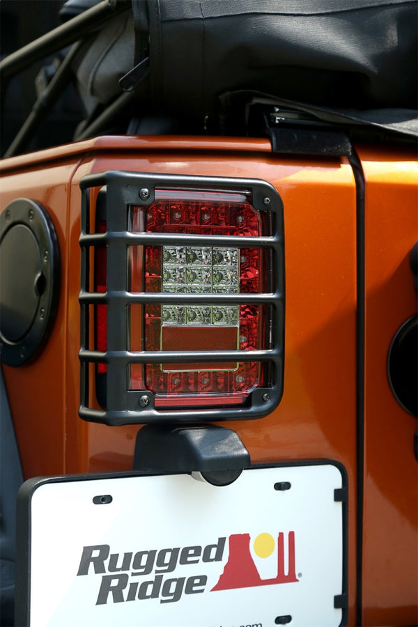 Rugged Ridge 07-18 Jeep Wrangler Textured Black Tail Light Euro Guards Rugged Ridge 07-18 Jeep Wrangler Textured Black Tail Light Euro Guards