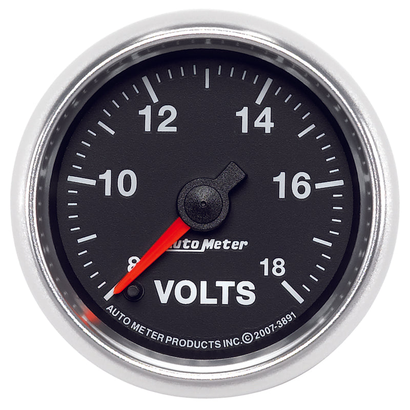 Autometer GS Series 2-1/16in Voltmeter 18V Electrical Gauge Full Sweep Autometer GS Series 2-1/16in Voltmeter 18V Electrical Gauge Full Sweep