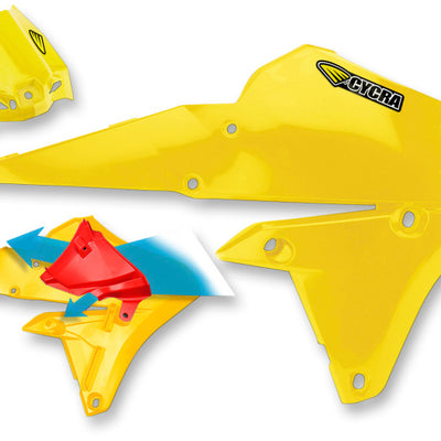 Cycra 14-18 Yamaha YZ250F/YZ450F/WR/FX Powerflow Intake Radiator Shrouds - Lightning Gold