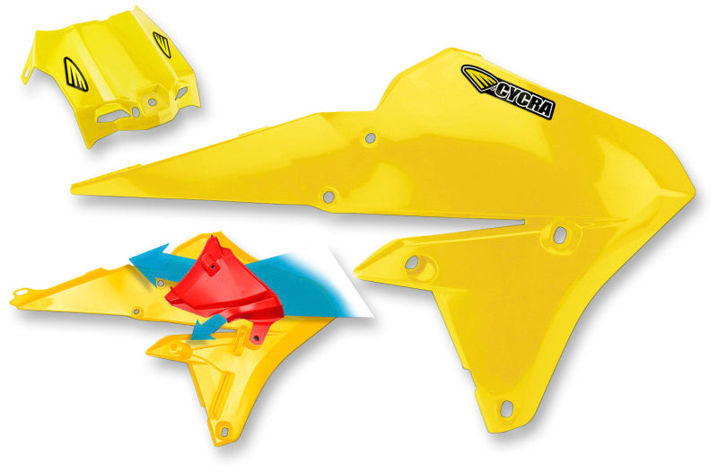 Cycra 14-18 Yamaha YZ250F/YZ450F/WR/FX Powerflow Intake Radiator Shrouds - Lightning Gold Cycra 14-18 Yamaha YZ250F/YZ450F/WR/FX Powerflow Intake Radiator Shrouds - Lightning Gold