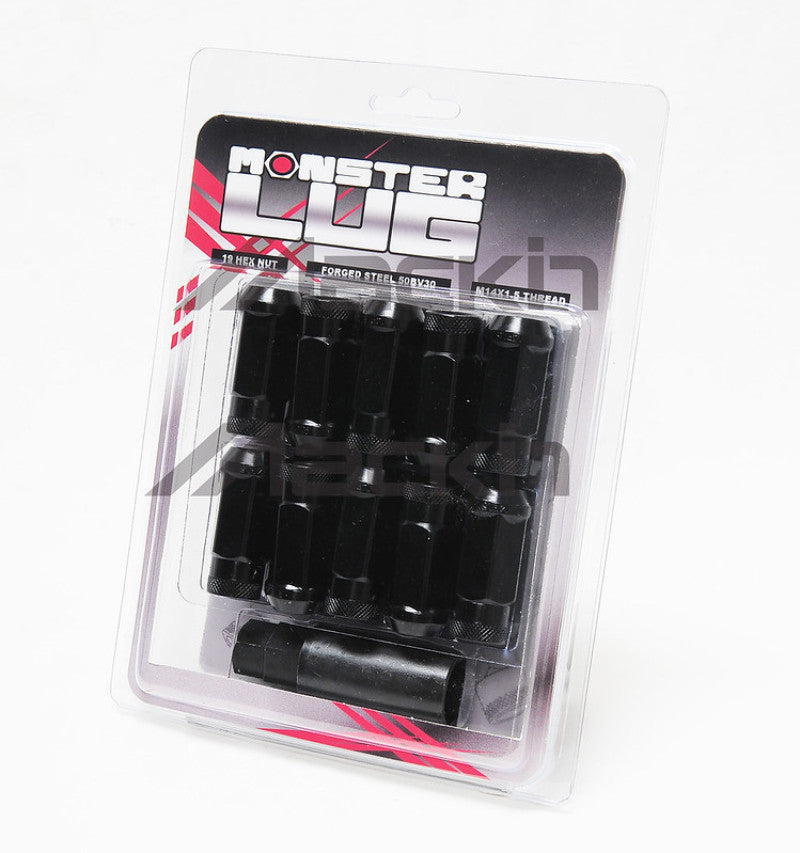 Wheel Mate Monster Open End Lug Nut Set of 20 - Black 1/2in Wheel Mate Monster Open End Lug Nut Set of 20 - Black 1/2in