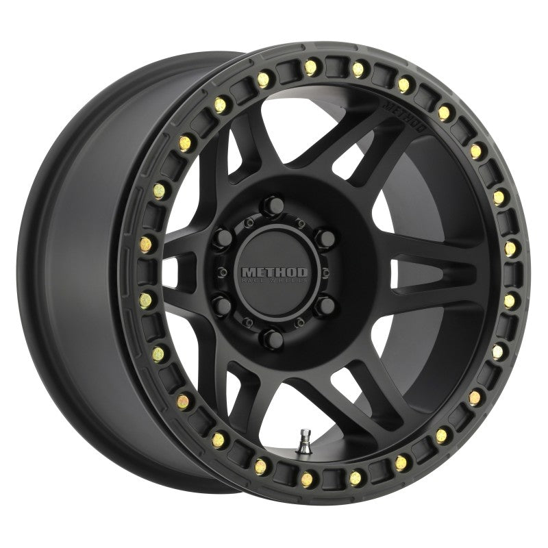 Method MR106 Beadlock 17x9 -44mm Offset 5x5 71.5mm CB Matte Black w/BH-H24125 Wheel Method MR106 Beadlock 17x9 -44mm Offset 5x5 71.5mm CB Matte Black w/BH-H24125 Wheel