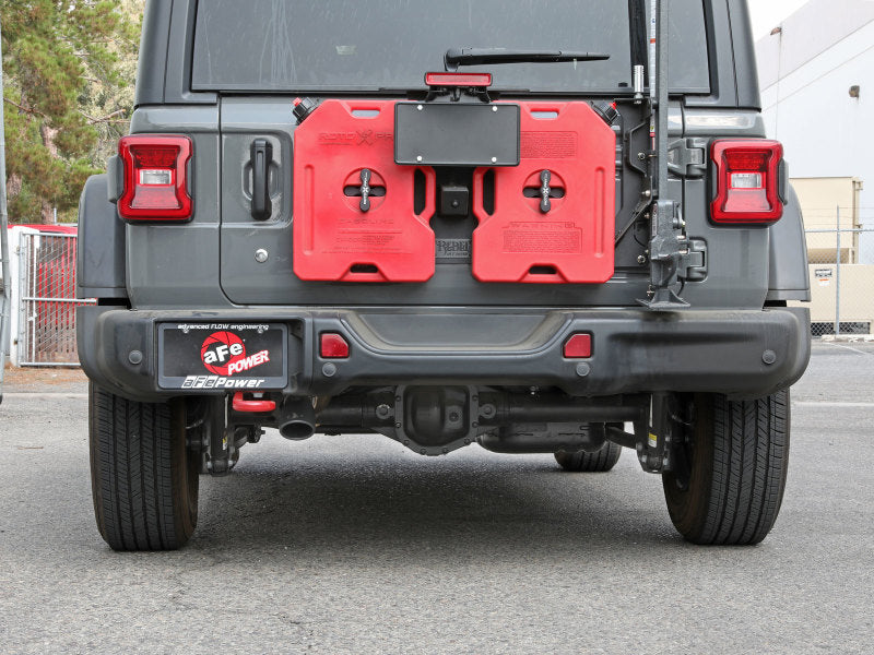 aFe MACH Force-Xp Axle-Back Exhaust System w/Black Tip 18-20 Jeep Wrangler L4-2.0T / V6-3.6L aFe MACH Force-Xp Axle-Back Exhaust System w/Black Tip 18-20 Jeep Wrangler L4-2.0T / V6-3.6L
