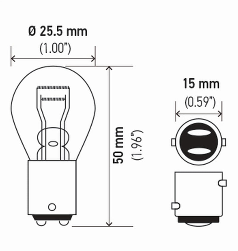 Hella Bulb 1157 12V 27/8W Ba9S S8 (2) Hella Bulb 1157 12V 27/8W Ba9S S8 (2)