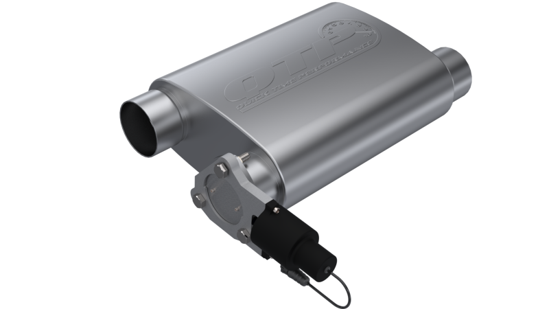 QTP 3in Weld-On 304SS Reverse Screamer Muffler w/Bolt-On QTEC Electric Cutout QTP 3in Weld-On 304SS Reverse Screamer Muffler w/Bolt-On QTEC Electric Cutout