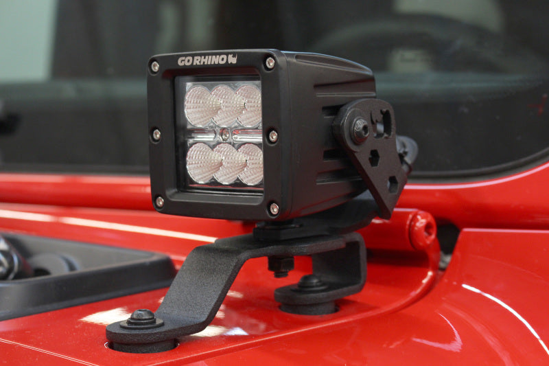 Go Rhino 18-20 Jeep Wrangler JL/JLU/Gladiator JT Light Mount - 3in Cube Go Rhino 18-20 Jeep Wrangler JL/JLU/Gladiator JT Light Mount - 3in Cube