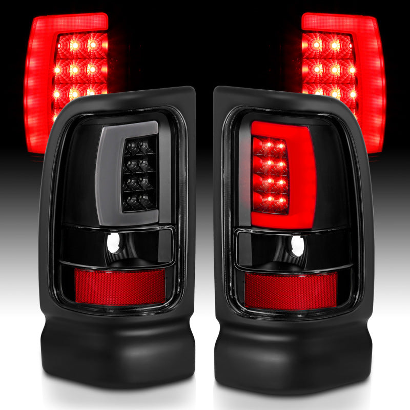 ANZO 1994-2001 Dodge Ram 1500 LED Taillights Plank Style Black w/Clear Lens ANZO 1994-2001 Dodge Ram 1500 LED Taillights Plank Style Black w/Clear Lens