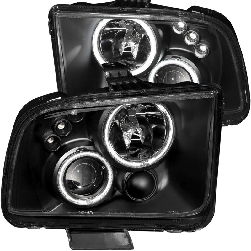 ANZO 2005-2009 Ford Mustang Projector Headlights w/ Halo Black ANZO 2005-2009 Ford Mustang Projector Headlights w/ Halo Black
