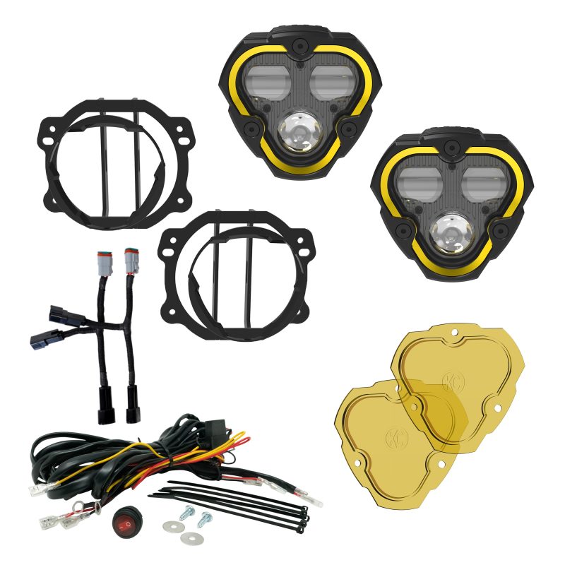 KC HiLiTES FLEX ERA 3 Dual Mode SAE Fog Lights - 2-Light Master Kit for Jeep JK/JL/JT Plastic Bumper KC HiLiTES FLEX ERA 3 Dual Mode SAE Fog Lights - 2-Light Master Kit for Jeep JK/JL/JT Plastic Bumper