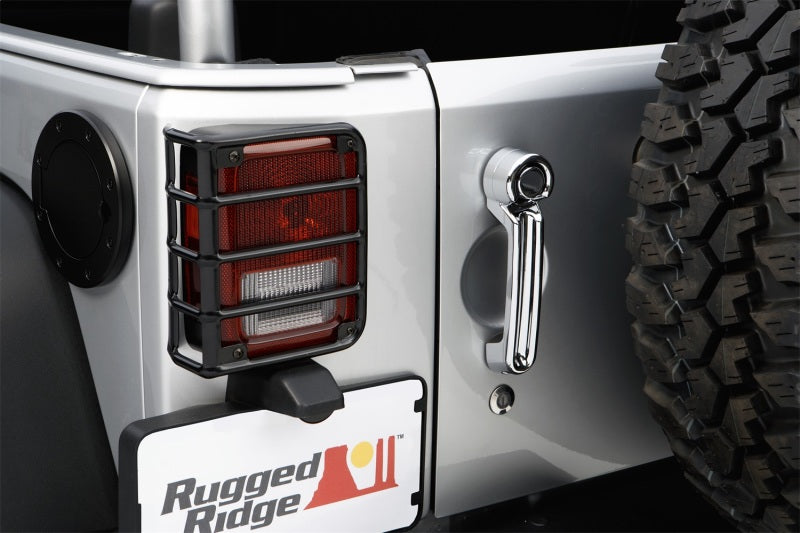 Rugged Ridge 07-18 Jeep Wrangler Black Tail Light Euro Guards Rugged Ridge 07-18 Jeep Wrangler Black Tail Light Euro Guards