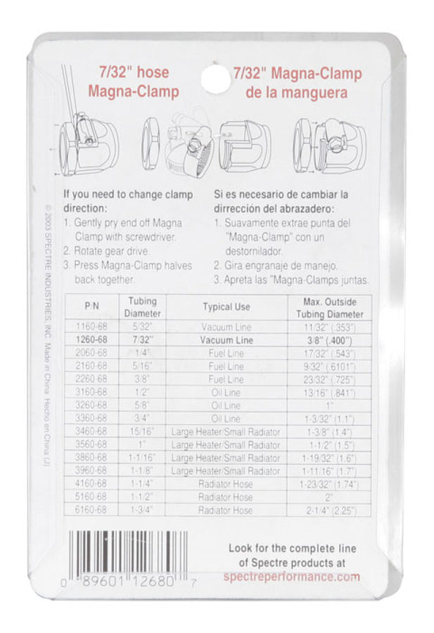 Spectre Magna-Clamp Hose Clamps 7/32in. (2 Pack) - Chrome Spectre Magna-Clamp Hose Clamps 7/32in. (2 Pack) - Chrome