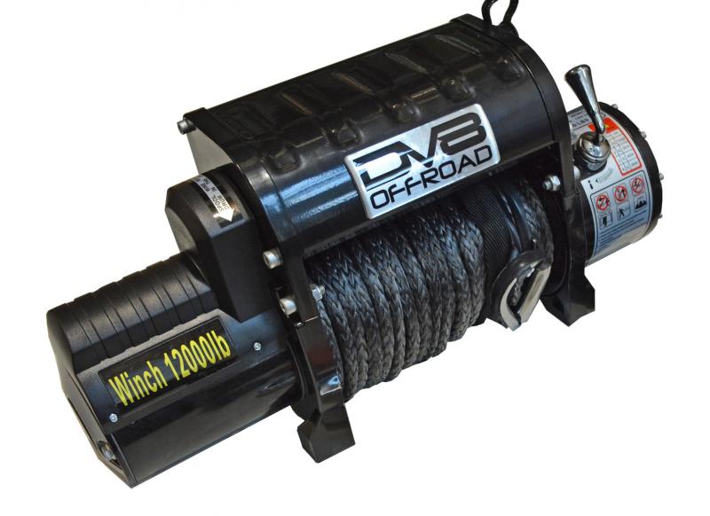 DV8 Offroad 12000 LB Winch w/ Synthetic Line & Wireless Remote - Black DV8 Offroad 12000 LB Winch w/ Synthetic Line & Wireless Remote - Black
