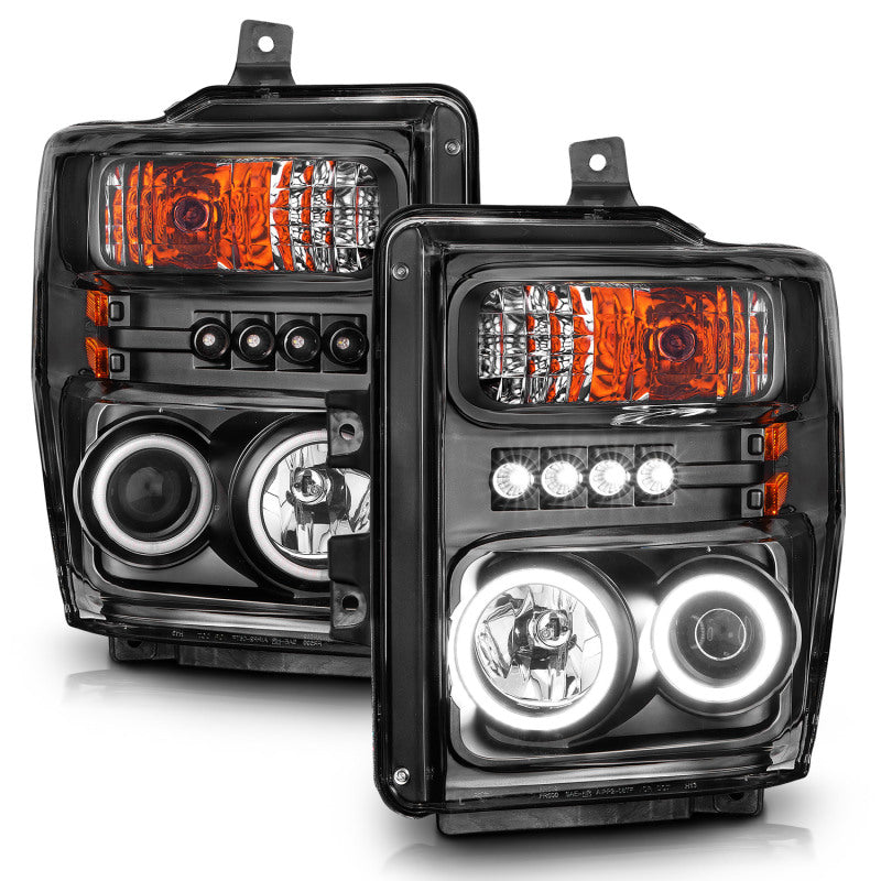 ANZO 2008-2010 Ford F-250 Projector Headlights w/ Halo Black (CCFL) ANZO 2008-2010 Ford F-250 Projector Headlights w/ Halo Black (CCFL)