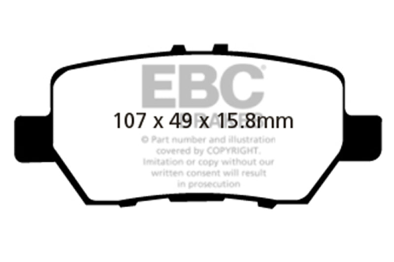 EBC 05-08 Acura RL 3.5 Yellowstuff Rear Brake Pads EBC 05-08 Acura RL 3.5 Yellowstuff Rear Brake Pads