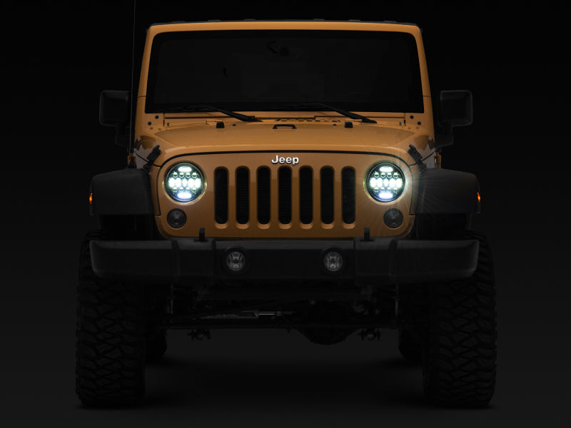 Raxiom 97-18 Jeep Wrangler TJ/JK Axial Series 13-LED Headlights- Black Housing (Clear Lens) Raxiom 97-18 Jeep Wrangler TJ/JK Axial Series 13-LED Headlights- Black Housing (Clear Lens)