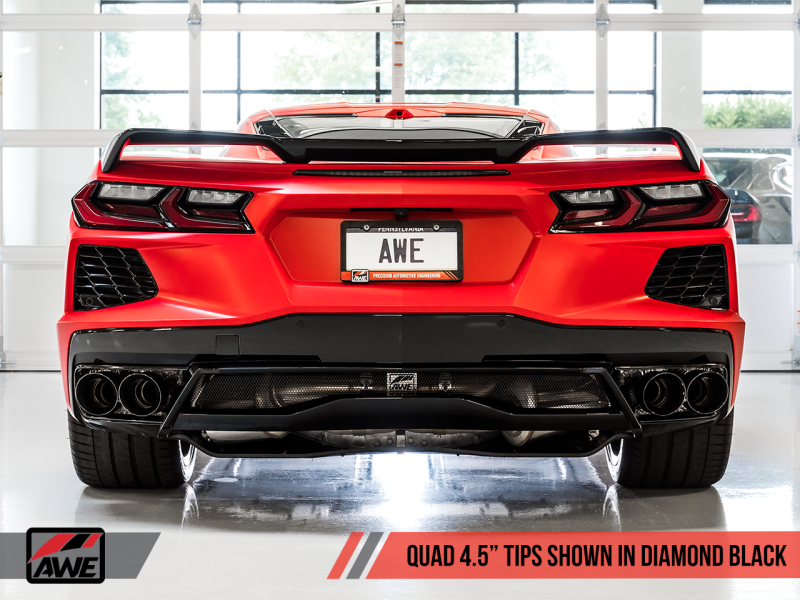 AWE Tuning 2020 Chevrolet Corvette (C8) Track Edition Exhaust - Quad Diamond Black Tips AWE Tuning 2020 Chevrolet Corvette (C8) Track Edition Exhaust - Quad Diamond Black Tips