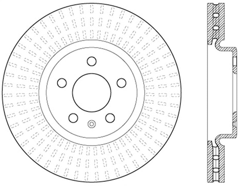StopTech 12-16 Audi A4 Cryo Slotted Front Left Sport Brake Rotor StopTech 12-16 Audi A4 Cryo Slotted Front Left Sport Brake Rotor