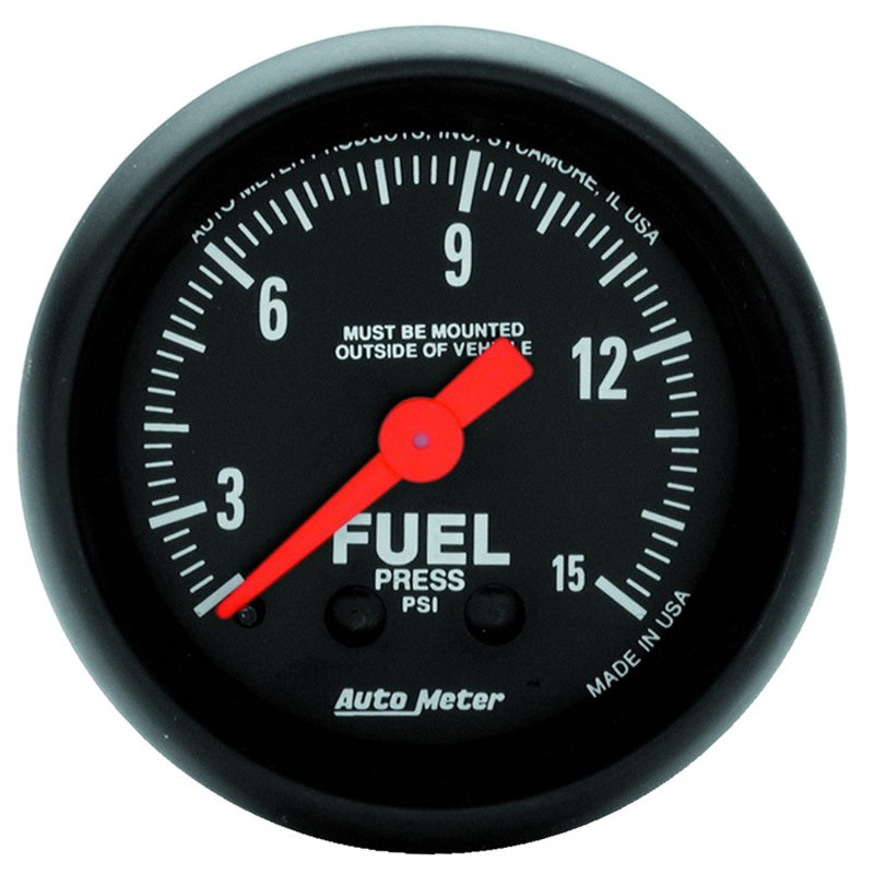 Autometer Z Series 2-1/16in 15 PSI Mechanical Fuel Pressure Gauge Autometer Z Series 2-1/16in 15 PSI Mechanical Fuel Pressure Gauge