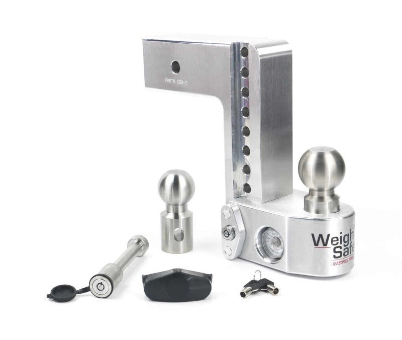 Weigh Safe 8in Drop Hitch w/Built-in Scale & 3in Shank (10K/21K GTWR) w/WS05 - Aluminum Weigh Safe 8in Drop Hitch w/Built-in Scale & 3in Shank (10K/21K GTWR) w/WS05 - Aluminum