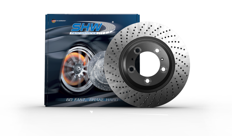 SHW 17-19 Porsche 911 Carrera 3.0L w/o Ceramics Left Front Cross-Drilled MB Brake Rotor (9P1615301A) SHW 17-19 Porsche 911 Carrera 3.0L w/o Ceramics Left Front Cross-Drilled MB Brake Rotor (9P1615301A)