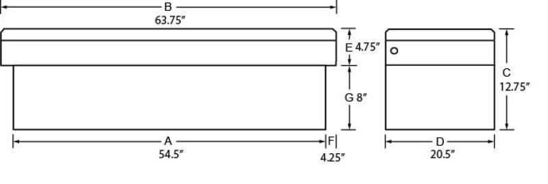 Tradesman Aluminum Single Lid Cross Bed Truck Tool Box (63in.) - Brite Tradesman Aluminum Single Lid Cross Bed Truck Tool Box (63in.) - Brite