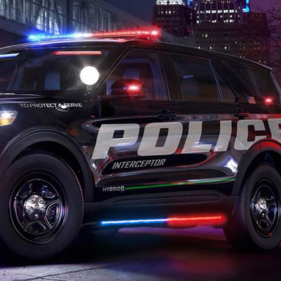 Putco 11-19 Ford Explorer Interceptor Blade Rocker Kits Sideliners - Red/Blue w/ White Override