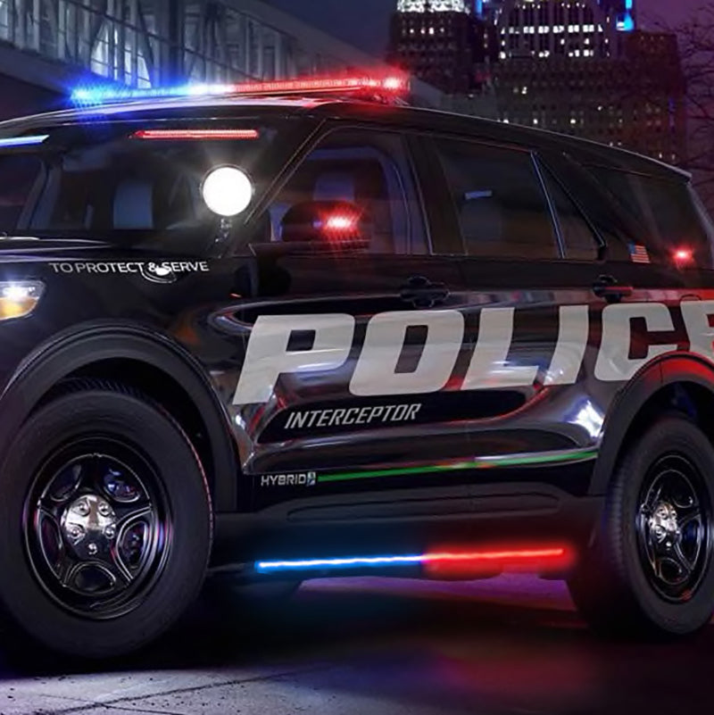 Putco 11-19 Ford Explorer Interceptor Blade Rocker Kits Sideliners - Red/Blue w/ White Override Putco 11-19 Ford Explorer Interceptor Blade Rocker Kits Sideliners - Red/Blue w/ White Override