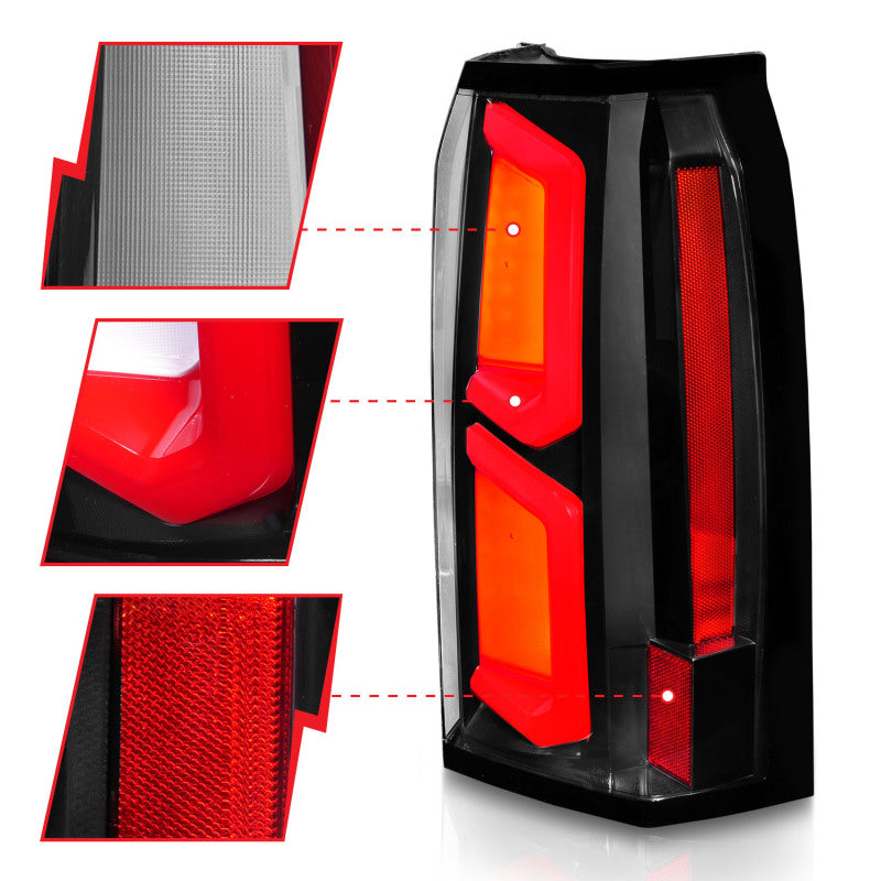 ANZO 2015-2020 Chevrolet Tahoe LED Tail Lights w/ Light Bar Black Housing Clear Lens ANZO 2015-2020 Chevrolet Tahoe LED Tail Lights w/ Light Bar Black Housing Clear Lens