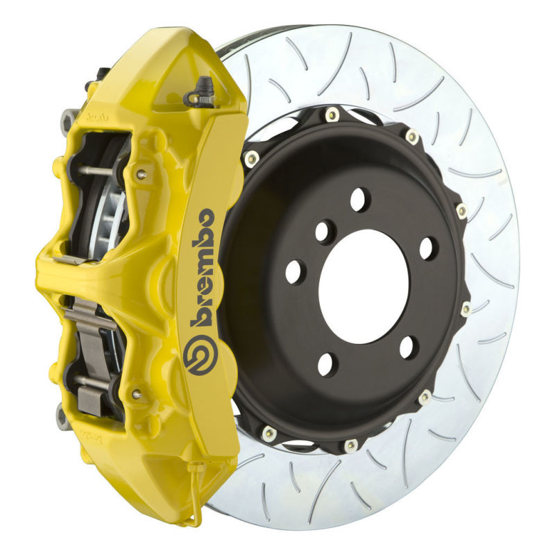 Brembo 05-14 Mustang GT Excl non-ABS Equipped Fr GT BBK 6Pist Cast 380x32 2pc Rtr Slot Type3-Yellow Brembo 05-14 Mustang GT Excl non-ABS Equipped Fr GT BBK 6Pist Cast 380x32 2pc Rtr Slot Type3-Yellow