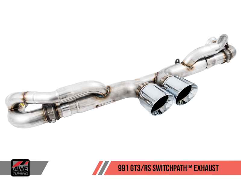AWE Tuning Porsche 991 GT3 / RS SwitchPath Exhaust - Diamond Black Tips AWE Tuning Porsche 991 GT3 / RS SwitchPath Exhaust - Diamond Black Tips
