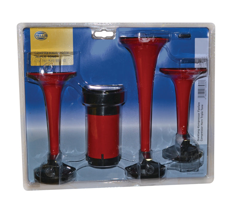 Hella Triple-Tone Air Horn Kit 12V Hella Triple-Tone Air Horn Kit 12V