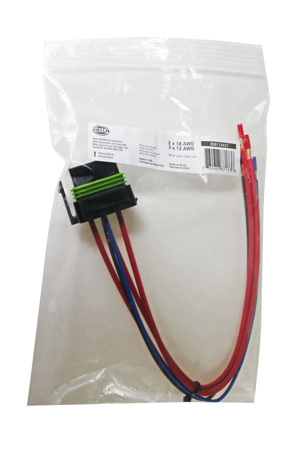 Hella Relay Connector ISO Mini Weatherproof w/ 12in Leads Hella Relay Connector ISO Mini Weatherproof w/ 12in Leads