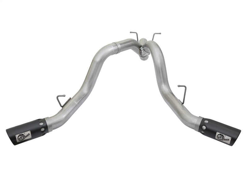 aFe ATLAS 4in DPF-Back Alum Steel Exhaust System w/Dual Exit Black Tip 2017 GM Duramax 6.6L (td) aFe ATLAS 4in DPF-Back Alum Steel Exhaust System w/Dual Exit Black Tip 2017 GM Duramax 6.6L (td)