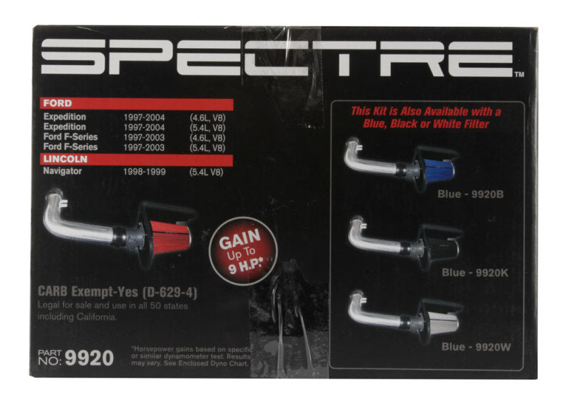 Spectre 97-03 Ford Expedition V8-4.6/5.4L F/I Air Intake Kit - Polished w/Red Filter Spectre 97-03 Ford Expedition V8-4.6/5.4L F/I Air Intake Kit - Polished w/Red Filter