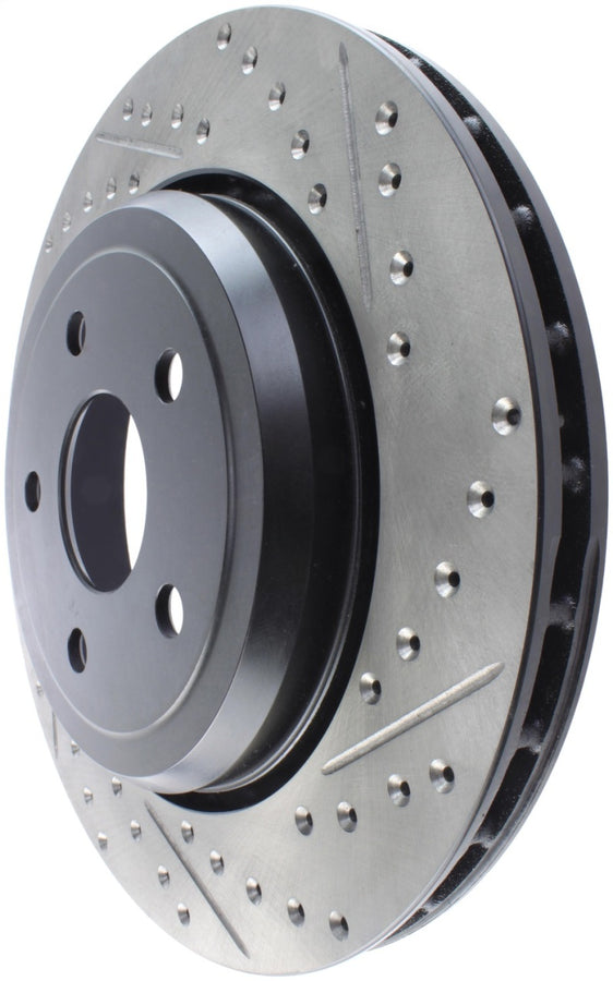 StopTech 12-15 Jeep Cherokee SRT8 Sport Slotted & Drilled Rear Driver Side Brake Rotor StopTech 12-15 Jeep Cherokee SRT8 Sport Slotted & Drilled Rear Driver Side Brake Rotor