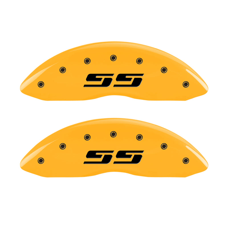MGP 4 Caliper Covers Engraved F & R Silverado SS Yellow Finish Black Char 2002 Chevy Silverado 1500 MGP 4 Caliper Covers Engraved F & R Silverado SS Yellow Finish Black Char 2002 Chevy Silverado 1500