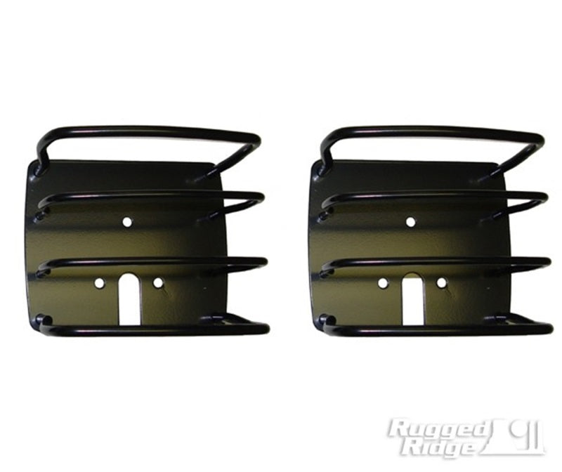 Rugged Ridge 76-06 Jeep CJ / Jeep Wrangler Black Euro Tail Light Guards Rugged Ridge 76-06 Jeep CJ / Jeep Wrangler Black Euro Tail Light Guards